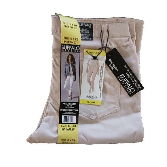 Buffalo David Bitton Aubrey Mid-Rise Stretch Super Soft Ankle Grazer Size 6/28 - Picture 3 of 3